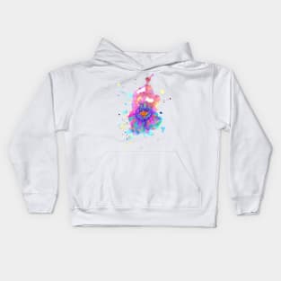 Stylized Watercolor Flower Kids Hoodie